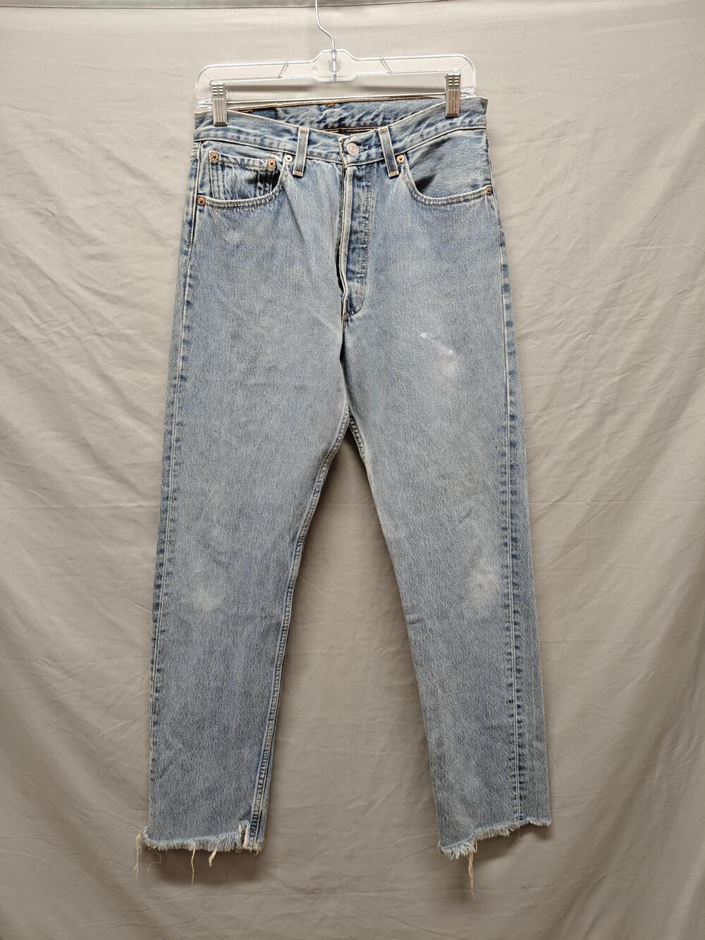 Vintage Levis 501 Jeans Womens 31x34 Blue Button Fly High Rise Made USA 90s